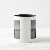 Cowboy op een paard met twee merken. mok (Midden)