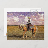 Cowboy op een palominopaard briefkaart (Voorkant / Achterkant)