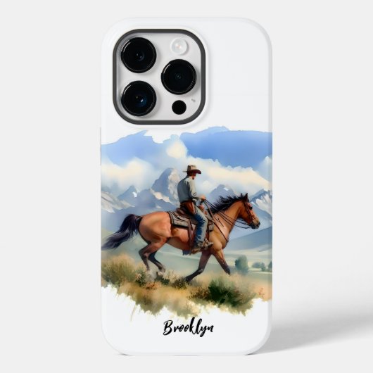 Cowboy op een vos Case-Mate iPhone case (Achterkant)
