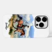 Cowboy op een vos Case-Mate iPhone case (Achterkant (horizontaal))