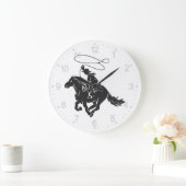 Cowboy op het gekke paard met lasso grote klok (Huis)