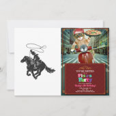 Cowboy op het gekke paard met lasso kaart (Voorkant)