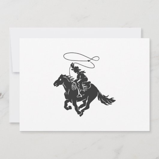 Cowboy op het gekke paard met lasso kaart (Achterkant)