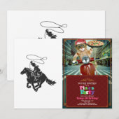 Cowboy op het gekke paard met lasso kaart (Voorkant / Achterkant)