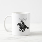 Cowboy op het gekke paard met lasso koffiemok (Links)