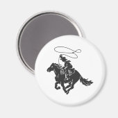 Cowboy op het gekke paard met lasso magneet (Voorkant / Achterkant)