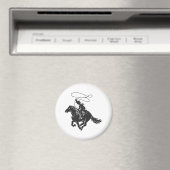 Cowboy op het gekke paard met lasso magneet (Insitu (Vaatwasser))