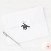 Cowboy op het gekke paard met lasso ronde sticker (Envelop)
