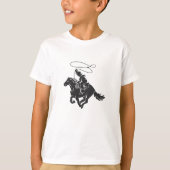 Cowboy op het gekke paard met lasso t-shirt (Voorkant)