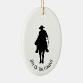 Cowboy op het Ornament van Horse Silhouette (Rechts)