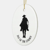 Cowboy op het Ornament van Horse Silhouette (Links)
