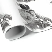 Cowboy op het zadeltje: Oorspronkelijke potloodtek Cadeaupapier (Rol Hoek)