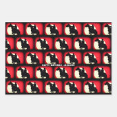 Cowboy op Horse Red en Black Inpakpapier Vel (Voorkant 2)