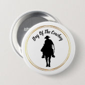 Cowboy op Horse Silhouette Button (Voorkant /achterkant)