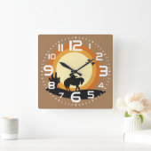 Cowboy op horseback-uurklok vierkante klok (Huis)