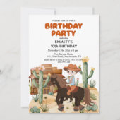 Cowboy op paard 10e verjaardag kaart (Voorkant)