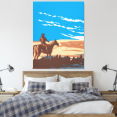 Cowboy op paard canvas afdruk (Insitu (Slaapkamer))