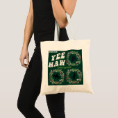 Cowboy op paard howdy y'all Laarzen olijfgroen Tote Bag (Voorkant (product))