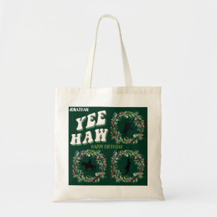 Cowboy op paard howdy y'all Laarzen olijfgroen Tote Bag