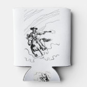 Cowboy op paard illustratie blikjeskoeler (Achterkant)