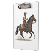 Cowboy Op Paard Klembord (Links)