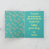 Cowboy op paard met vee gepersonaliseerd kaart (Binnen)