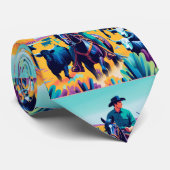 Cowboy op paard met vee stropdas (Opgerold)