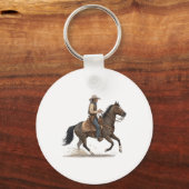 Cowboy Op Paard Sleutelhanger (Voorkant)