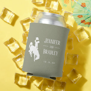 Cowboy op Sage Green gepersonaliseerd Blikjeskoeler