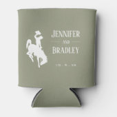 Cowboy op Sage Green gepersonaliseerd Blikjeskoeler (Voorkant)
