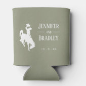 Cowboy op Sage Green gepersonaliseerd Blikjeskoeler (Achterkant)