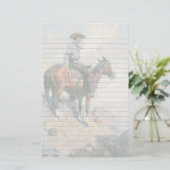 Cowboy op zijn paard briefpapier (Staand voorkant)