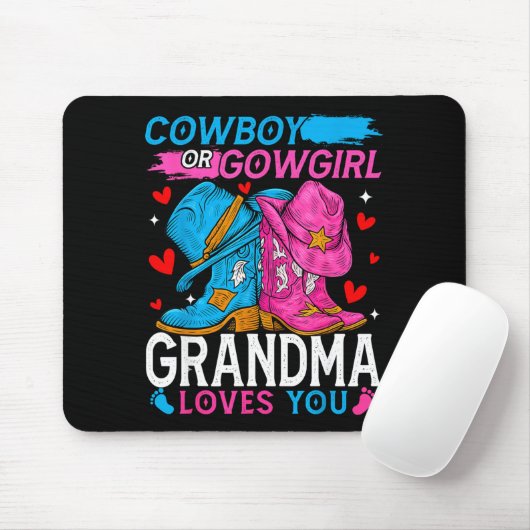 Cowboy Or Cowgirl Grandma Loves You Gender Reveal  Muismat (Met muis)