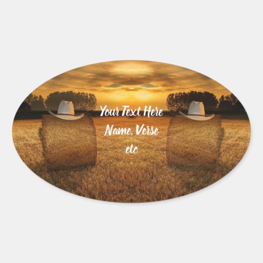 Cowboy Ovale Sticker (Voorkant)