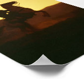 Cowboy over het houden van paarden poster (Hoek)