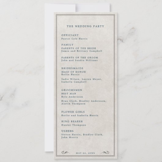 Cowboy paar bruiloft programma (Achterkant)