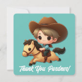 Cowboy & Paard Bedankt Verjaardag (Voorkant)