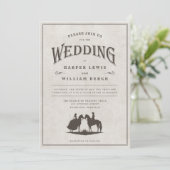 Cowboy paard bruiloft uitnodiging (Staand voorkant)