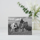 Cowboy Paard en Mule Briefkaarten (Staand voorkant)