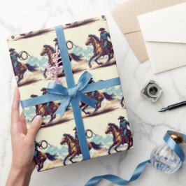 Cowboy Paard Inpakpapier, Western Cadeauverpakking Cadeaupapier