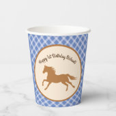Cowboy Paard Pony Schattigee Kinder 1e Verjaardags Papieren Bekers (Achterkant)