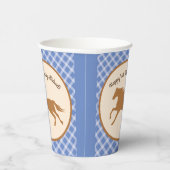 Cowboy Paard Pony Schattigee Kinder 1e Verjaardags Papieren Bekers (Rechts)