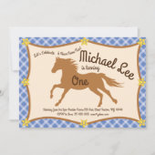 Cowboy Paard Pony Uitnodigingen (Voorkant)