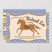 Cowboy Paard Pony Uitnodigingen (Voorkant / Achterkant)