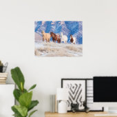 Cowboy paard rijden op Hideout Ranch Poster (Thuiskantoor)