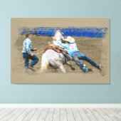 *~* Cowboy Paard Western AR22 Rodeo Canvas (Insitu (Houten vloer))