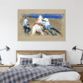 *~* Cowboy Paard Western AR22 Rodeo  Canvas Afdruk (Insitu (Slaapkamer))