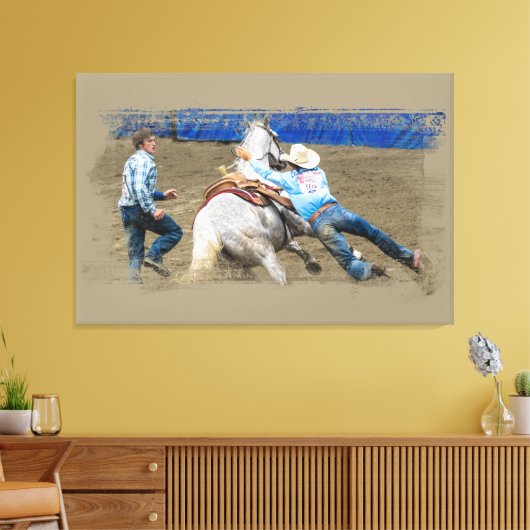 *~* Cowboy Paard Western AR22 Rodeo  Canvas Afdruk (Insitu (Woonkamer))