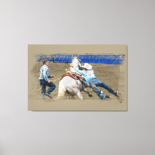 *~* Cowboy Paard Western AR22 Rodeo  Canvas Afdruk (Voorkant)