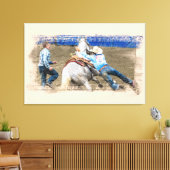 *~* Cowboy Paard Western AR22 Rodeo Vintage Canvas Afdruk (Insitu (Woonkamer))